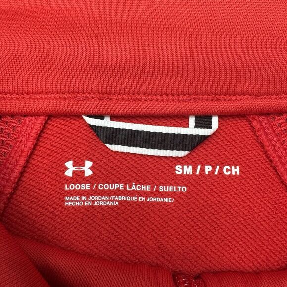 Under Armour Command Sweatshirt Womens Small Red 1/4 Zip Pullover Cowl Neck New - Picture 7 of 14